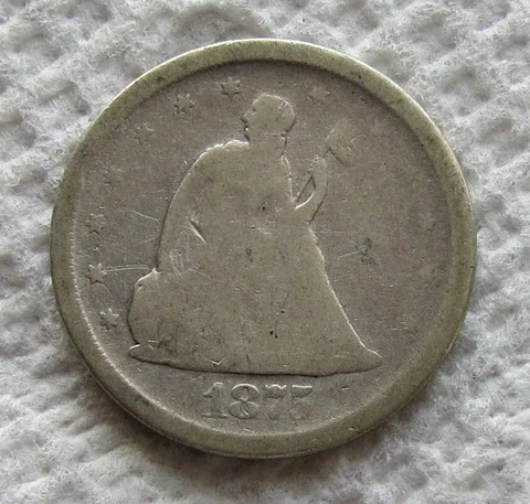1875-S Twenty Cent Piece Rare Date Type Coin 20 cent piece Good Detail Cleaned Cover