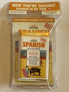 Barron’s Spanish At A Glance Phrase Book, Dictionary & Tape For Travelers USED - Picture 1 of 2