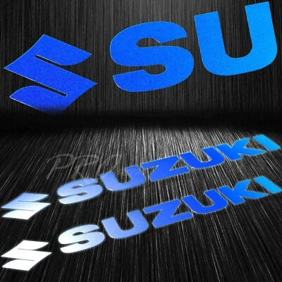 X2 7" tanque de combustible/carenado/llanta/rueda calcomanía reflectante logotipo vinilo pegatina azul Suzuki Foto 1 de 3