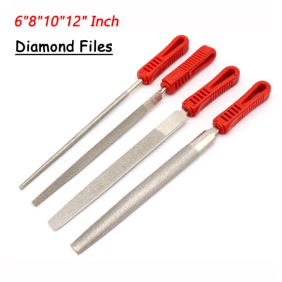 6"8"10"12" Inch Diamond Files for Steel Stone Glass Jewellery Grinding Hand Tool - Image 1 of 4