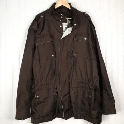 Chaqueta de Campo Rocawear Para Hombres Marrón Bolsillos Cuello Hasta la Cadera Sólida Grande y Alta 3XL Foto 1 de 4