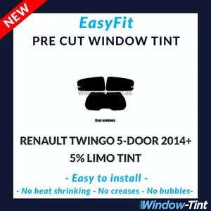 EasyFit Static Pre Cut Tint For Renault Twingo 5-door 2014 5% Limo Rear - Picture 1 of 3