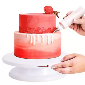 Cake Making Stand Decorating Icing Plastic Rotating Turntable Home Display 28cm - Picture 1 of 6