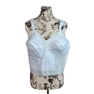 Sujetador adelgazante vintage Adonna talla 44B blanco gancho delantero línea larga mezcla de algodón Foto 1 de 4