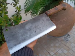 Cuchillo herramienta vintage de acero al carbono hecho a mano para carnicero fuerte carne muy afilado - Imagen 1 de 15