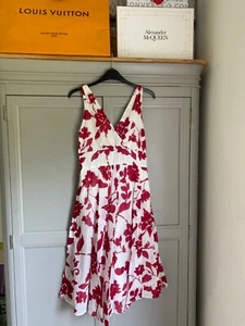 DEBUT Floral Dress Size 8 Red White Summer Tea Party Races Wedding Ascot Dance - Picture 1 of 13