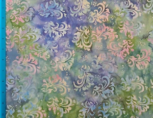 Batik Indonesian 100% cotton - "PASTEL FLEUR DE LIS" x 2m - Picture 1 of 1