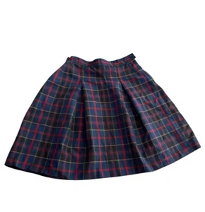 Dennis Uniform Plaid Pleated Skirt Navy Red 868 Girls 14 G14 School USA Made - Picture 1 of 5