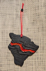 Adorno de Navidad de cerámica volcán estilo lava isla grande hawaiana de Hawaii - Imagen 1 de 2