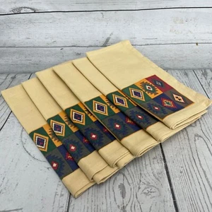 Tori Alexander Southwestern Dinner Napkins Set of 6 20” Aztec Boho 100% Cotton - Picture 1 of 4