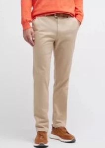 Peter Millar Mens 33x36 Pants Pilot Twill Flat Front Khaki Trouser ME0B06 NWT - Picture 1 of 10