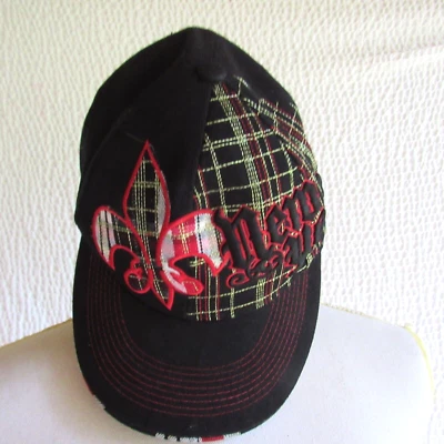 NY Baseball Hat Cap Black Plaid M Fitted K BETHOS Premium Headwear Embroidery - Image 1 of 4
