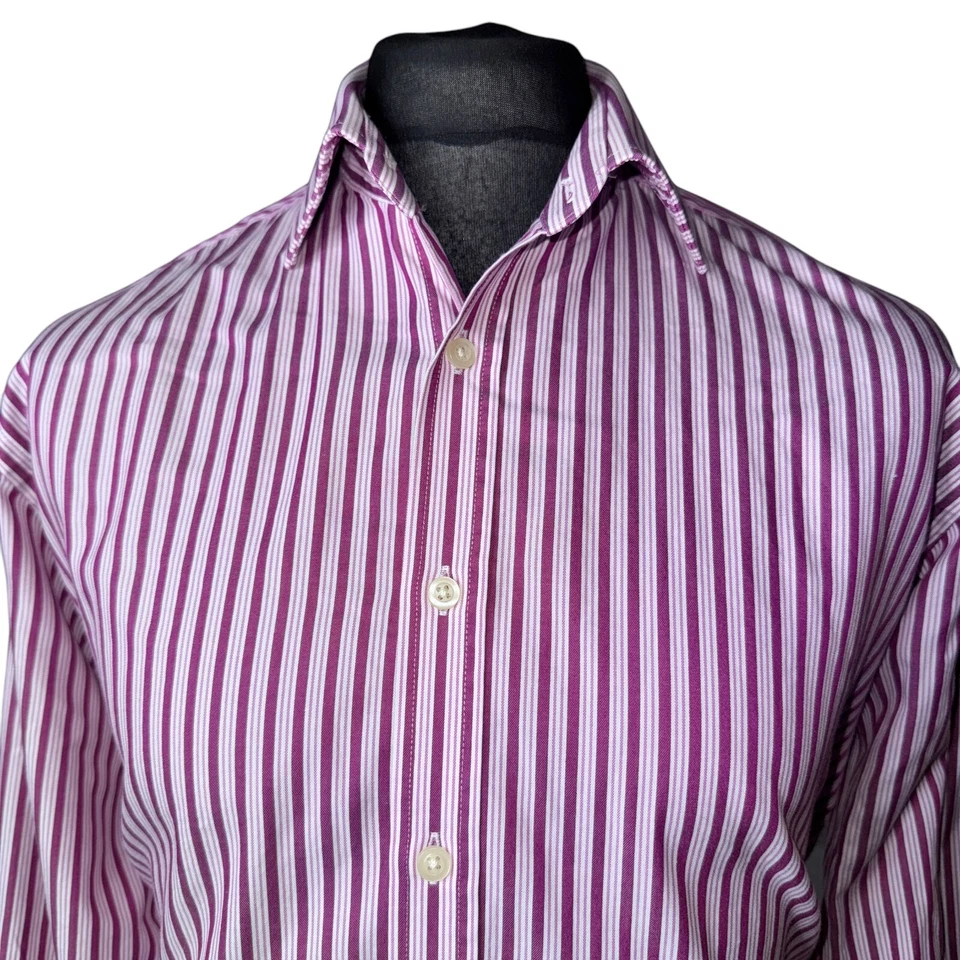 HAWES AND CURTIS Shirt Mens 16 Fits as XL (44")  Red Striped - Image 1 of 4