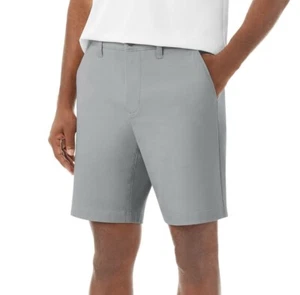 Neu mit Etikett Member's Mark Twillshorts vorne flach. Größe 40. Soft Silver. Schrittlänge 9 Zoll - Bild 1 von 8