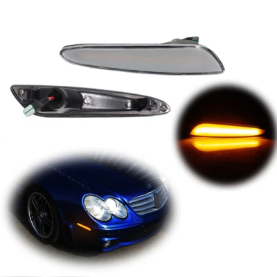 2x Luces de señalización LED frontales ámbar con lente transparente para Benz E320 E350 E500 E55 AMG Foto 1 de 4