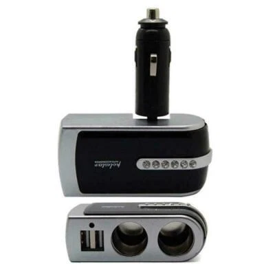 Dual Socket 2 Way USB Port Vehicle Charger Car Lighter Splitter DC 12V - Image 1 of 3