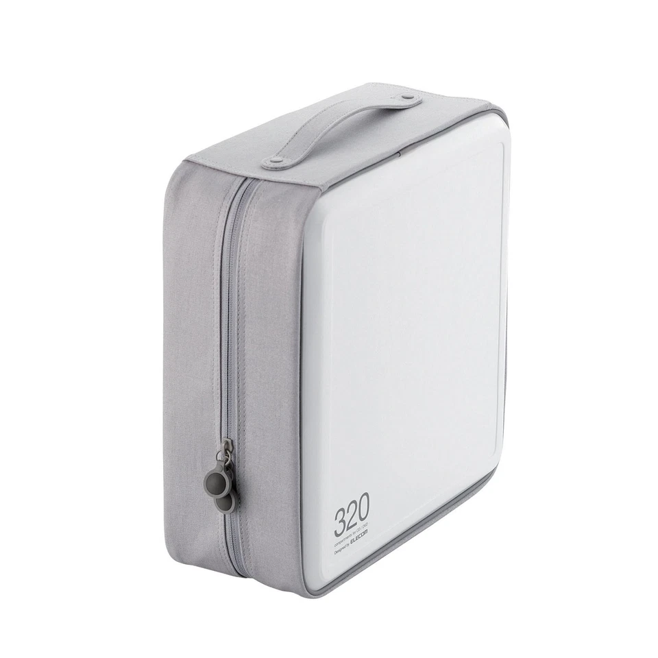 ELECOM DVD CD Case Semi-hard 320 Holds White Ccd-h320wh ZIPPER JP Hard Drive