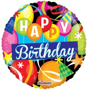 Balloon 18" Happy Birthday Multicolor Mylar Foil Balloon Party Decoration - Picture 1 of 1