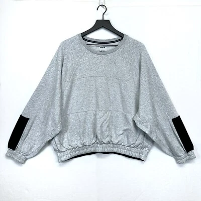 Sudadera Hurley Mujer Grande Gris Crew Pullover Bolsillos Cuadrada Gran Tamaño Salón Foto 1 de 4