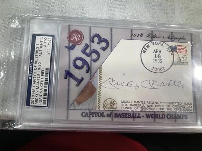 2018 HA Capitol of Baseball Series 1 Mickey Mantle Signed Auto 18/30 Psa/Dna - Image 1 of 4
