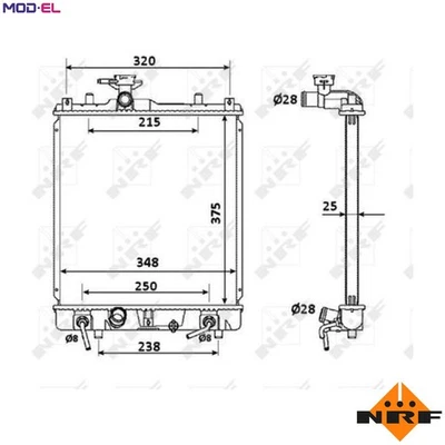 RADIATOR ENGINE COOLING 53927 FOR M13A 1.3L M15A 1.5L 4cyl - Image 1 of 4