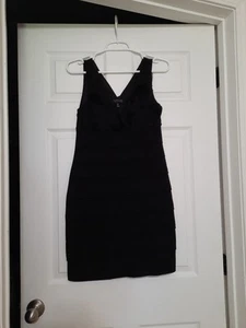 Enfocus Black Size 8 Petite Party Cocktail Bodycon Sleeveless Tier Mini Dress - Picture 1 of 8