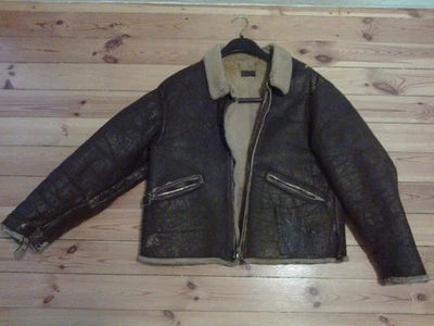 orig Fliegerjacke WK2 USAAF Airforce Bomber Leather Jacket (B-3?) and Pants A-3 - Bild 1 von 4
