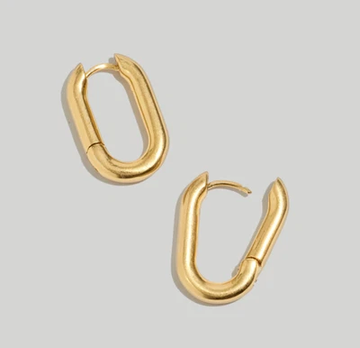 Pendientes de aro medianos mosquetón MADEWELL en oro vintage $38 NN227 Foto 1 de 3