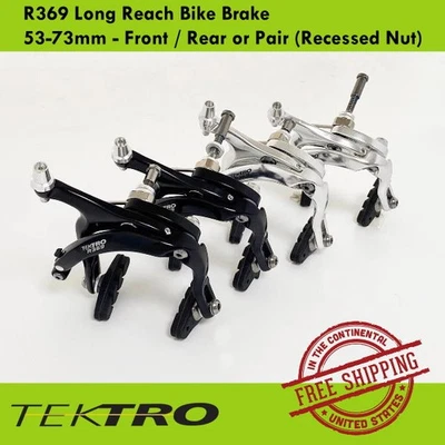 Tektro R369 Long Reach Bike Brake 53-73mm - Front / Rear or Pair (Recessed Nut) - Image 1 of 4