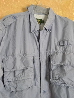 Cabela's Guidewear Long Sleeve Fishing Shirt Men Large UPF 50 Gray Vented - Image 1 of 4