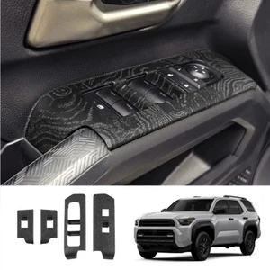 For Toyota 4Runner 25-26ABS Black Wood Grain Door Glass Switch Lifting Panel 4PC - Bild 1 von 5
