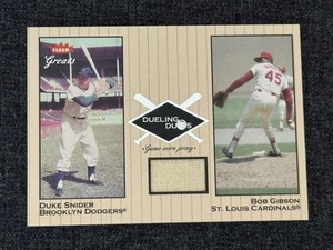 2002 GREATS OF THE GAME DUELING DUOS GU JERSEY BOB GIBSON / DUKE SNIDER DD-BG1 - Picture 1 of 2
