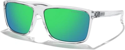 Lente espejo verde/metal plateado marco transparente rectangular MERRY'S Foto 1 de 4