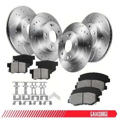 Front Rear Brake Rotors and Brake Pads Kit for Honda Civic 2013-2015 Acura ILX - Image 1 of 4