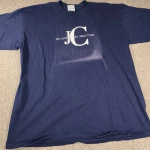 Camiseta Jesus 1996 Hombre Vintage JC Azul XL - Imagen 1 de 8