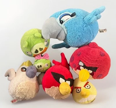 Lot Of  7 Angry Birds - Red Bird Terence Jewel Grandpa + More Plush See Photos - Image 1 of 4