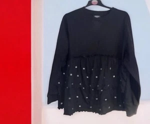Simply Be Black Tiered Jumper With Silver Stars, Size 24, Very Good Condition - Picture 1 of 3