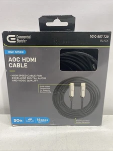 Commercial Electric HDMI Cable Gold Plated Black 50-ft HD1387 New Open Box - Picture 1 of 7