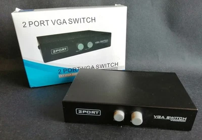 Interruttore VGA 2 Porte | Switch VGA | Nero - Immagine 1 di 2