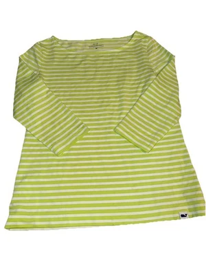 Camiseta a rayas Vineyard Vines mediana verde manga larga para mujer Foto 1 de 4