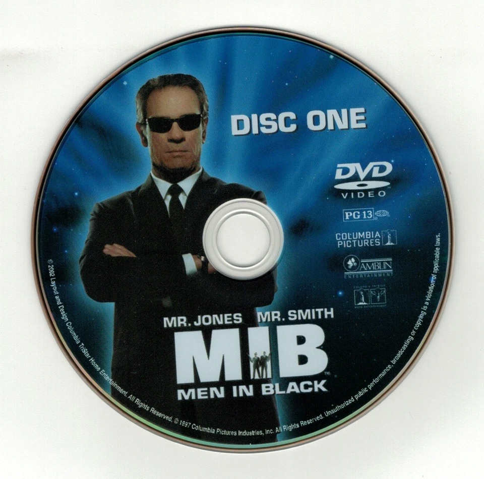 Men in Black (DVD disc) 1997 Tommy Lee Jones, Will Smith - Image 1 of 1