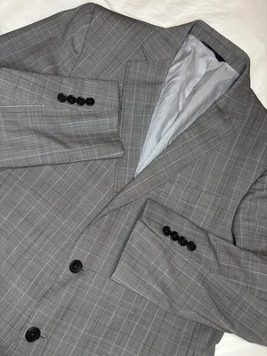 Chaqueta Blazer Brooks Brothers Para Hombres Explorer Regent Fit Mezcla de Lana Gris A Cuadros 42S Foto 1 de 4