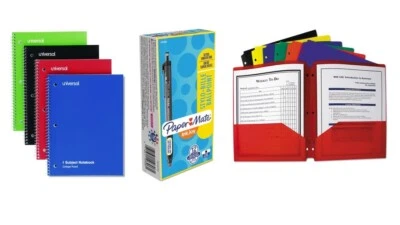 4 Pack Of Folders & 4 Pack Of  Notebooks & 12 Pack Of Pens Set - Image 1 of 4