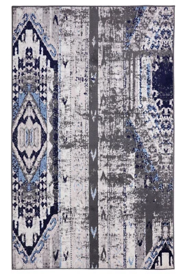 Distressed Bohemian Moroccan - 5'x 8', Traditional Area Rug - 513 - Image 1 of 4