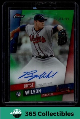 2019 Topps Finest Bryse Wilson Finest Autographs #FA-BW RC AUTO  Atlanta Braves - Image 1 of 2