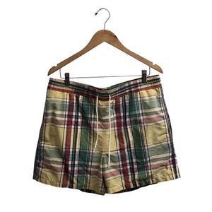 VTG POLO RALPH LAUREN SWIM TRUNKS - Men's Plaid Shorts Lined Drawstring Pockets - Picture 1 of 17