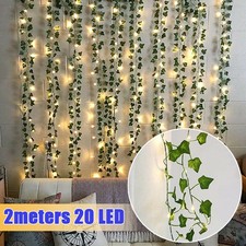 2m LED Efeu-Lichterkette Licht Blättern Girlande Party Hochzeit Weihnachten Deko