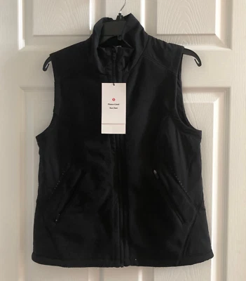 NWT Lululemon Fleece-Lined Run Vest Size 6 Black -LW4CB7S BLK -  $148 - Image 1 of 4