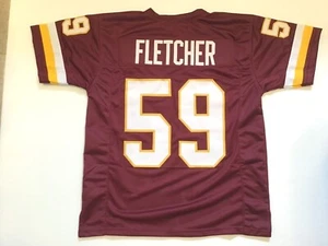 UNSIGNED CUSTOM Sewn Stitched London Fletcher Burgundy Jersey - M, L, XL, 2XL - Picture 1 of 2