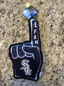 Pets First MLB #1 Fan Toy for Dogs Chicago White Sox Baseball Squeaky Black Hand - Picture 1 of 13